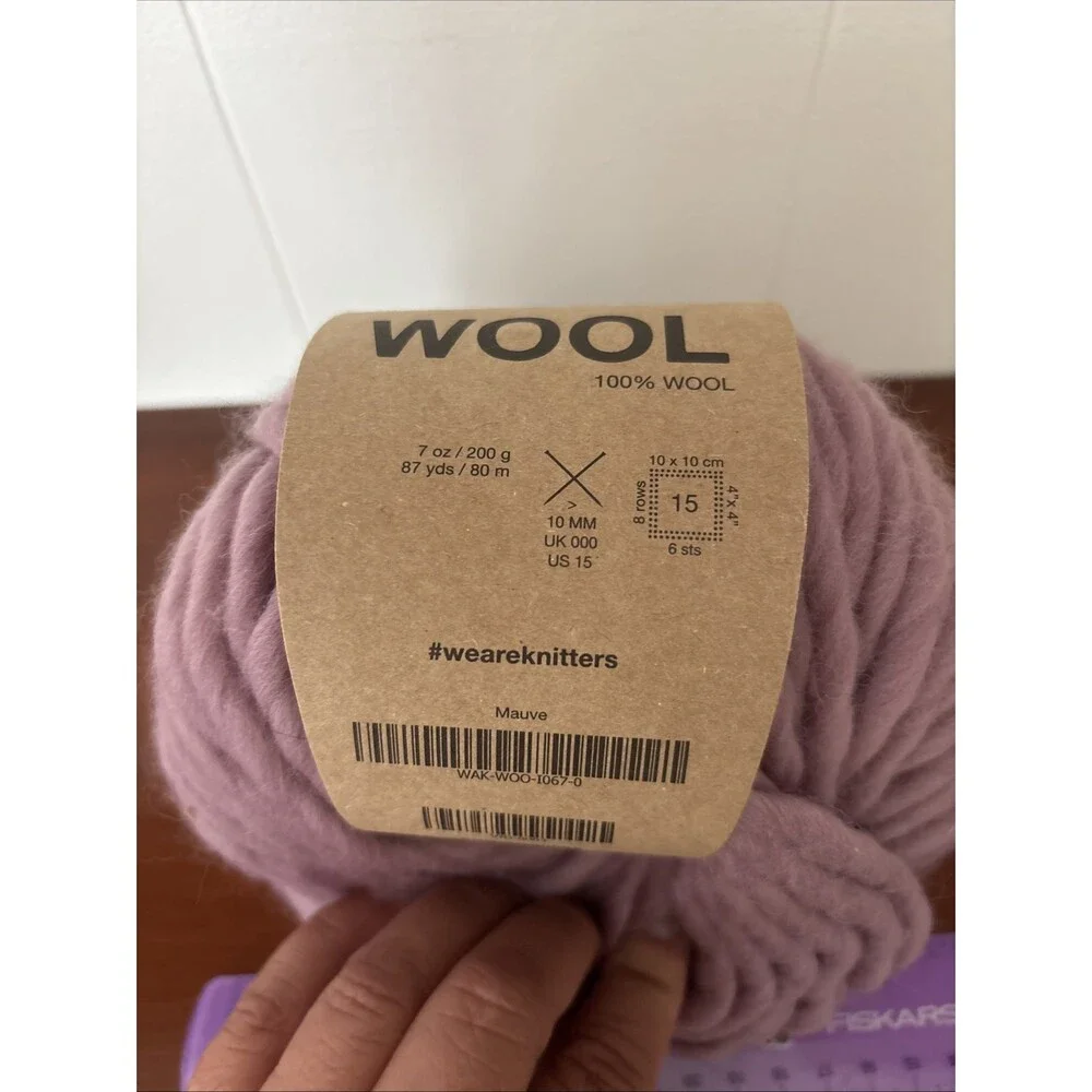 We Are Knitters Yarn - The Wool - Mauve - 100% Wool chunky yarn ball NEW - Picture 5 of 8